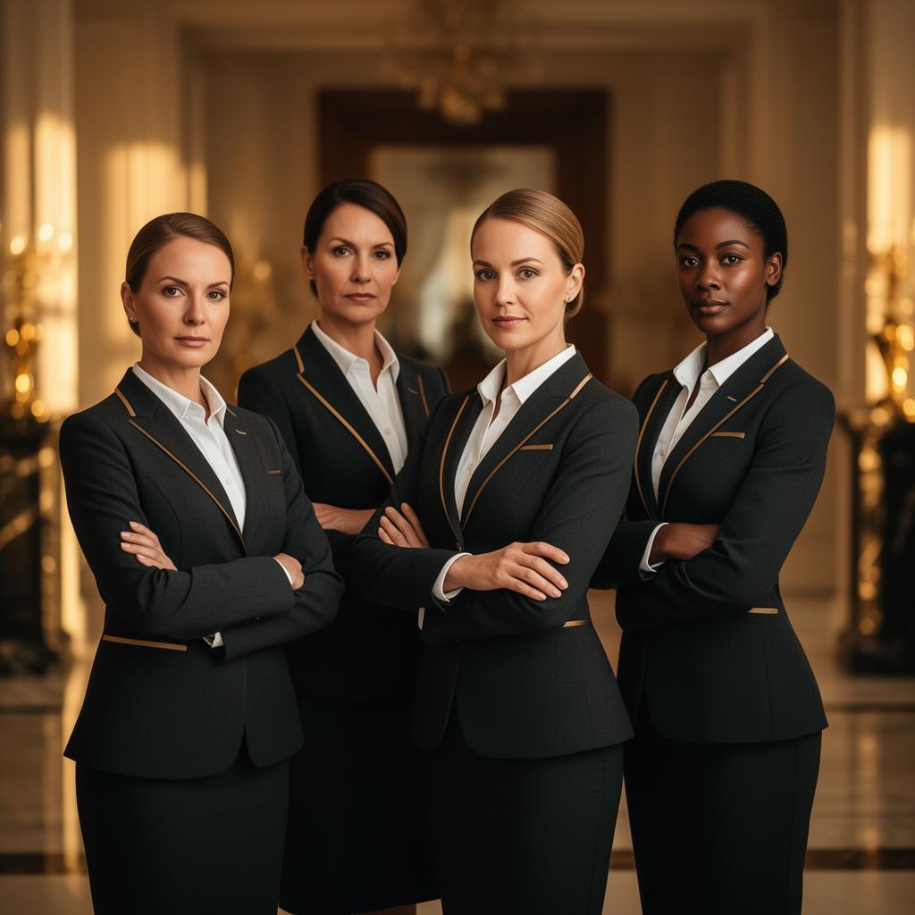 The Smith's All-Purpose Cleaning Services team in tailored uniforms
